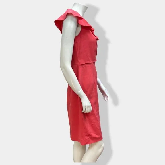 ELIE Tahari Coral Ruffle Neck Dress‎ - Picture 2 of 5